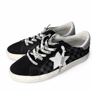 Vintage Havana Sneakers 8.5 Star Distressed Checkered Black White Low Top